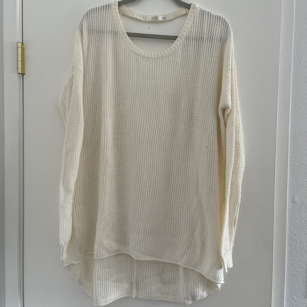 LF STORES Milau Knit Sweater Oversized Sz M Cream